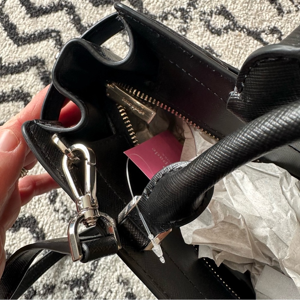 NWT Kate Spade New York Staci Black Medium Satchel Saffiano Leather Crosssbody - Picture 16 of 16